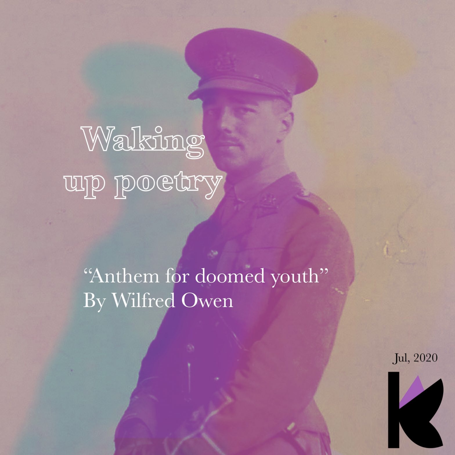 Cover for the essay “Waking up poetry.” An analysis of “Anthem for doomed youth” by Wilfred Owen.